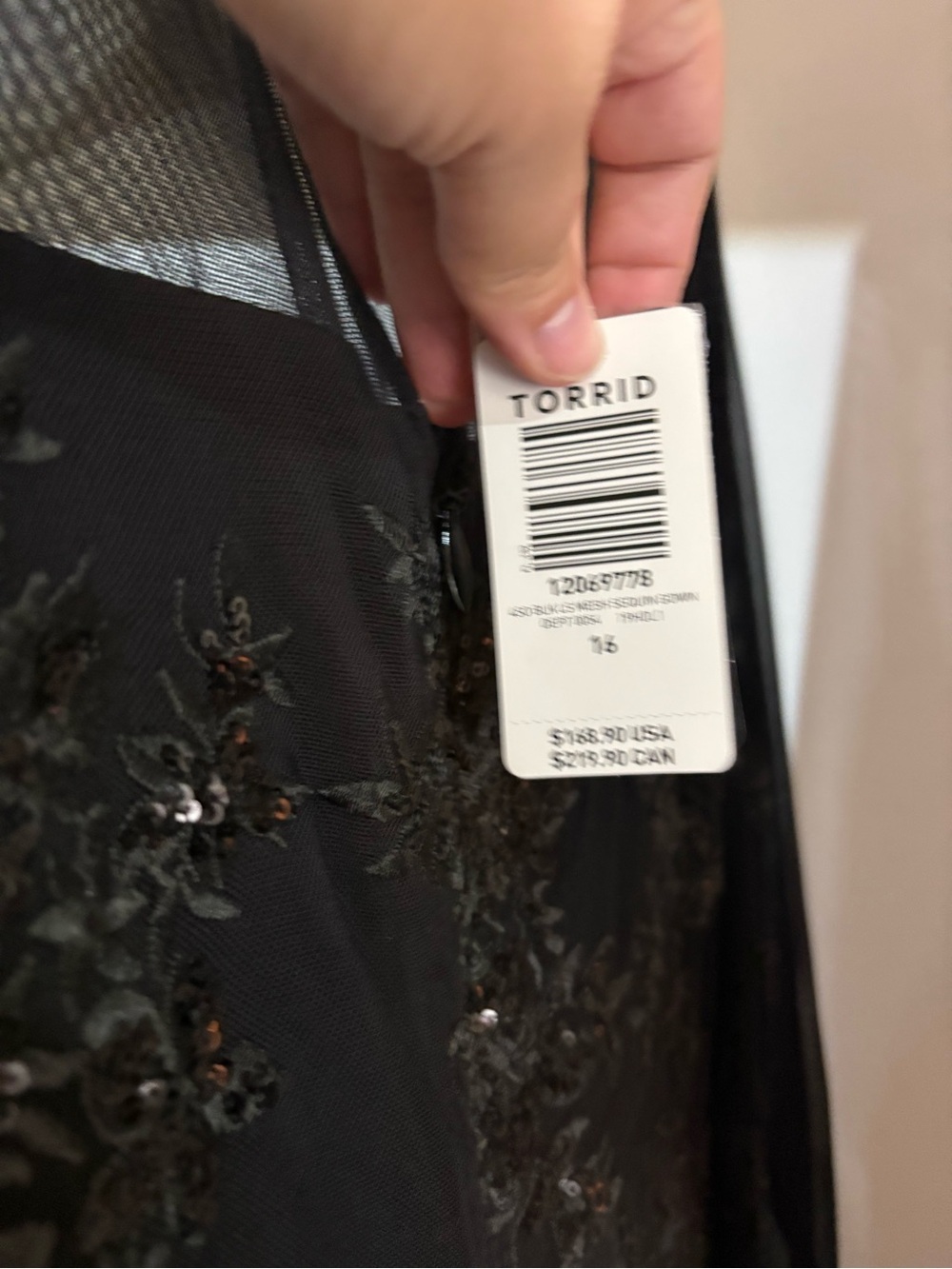 torrid Black Sequin Floral Mesh Bodice - Picture 3 of 9